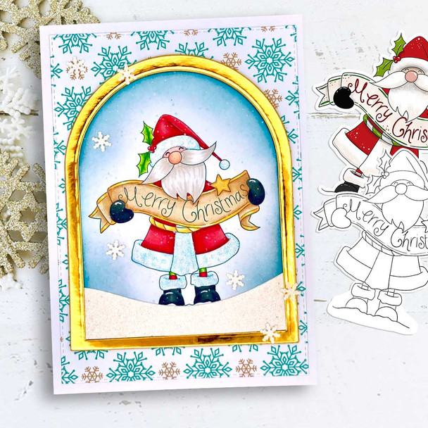 Santa Merry Christmas banner - Christmas cute printable digital stamp for card making, craft, scrapbooking, printable stickers