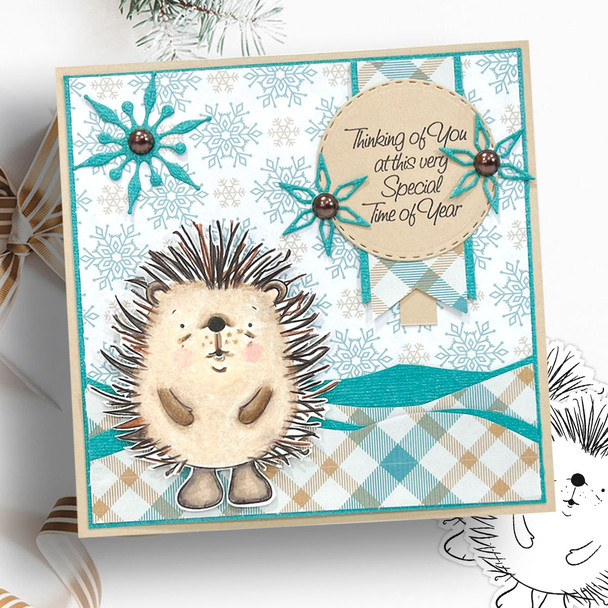 Pickles Hedgehog - Christmas cute colour clipart printable digital stamp for card making, craft, scrapbooking, printable stickers