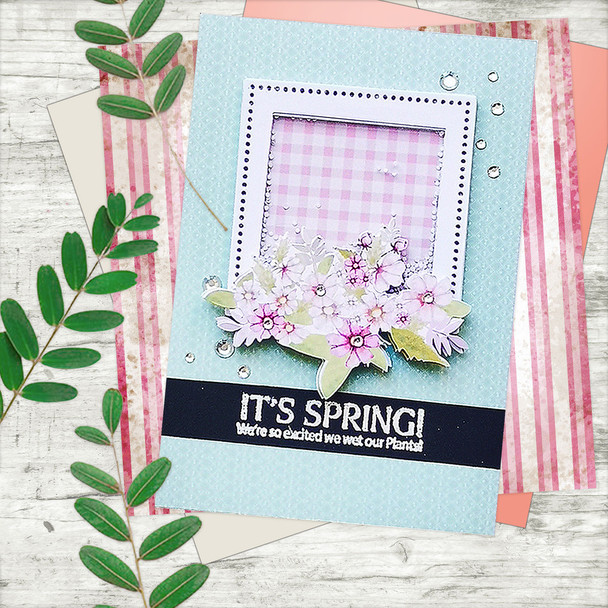 Spring Wishes greetings and sentiments - Clear Polymer stamp set