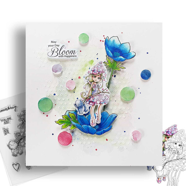 Hyacinth Darling Bud flower girl - Clear Polymer stamp set