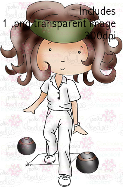 Bowling Lady 1  digital stamp download