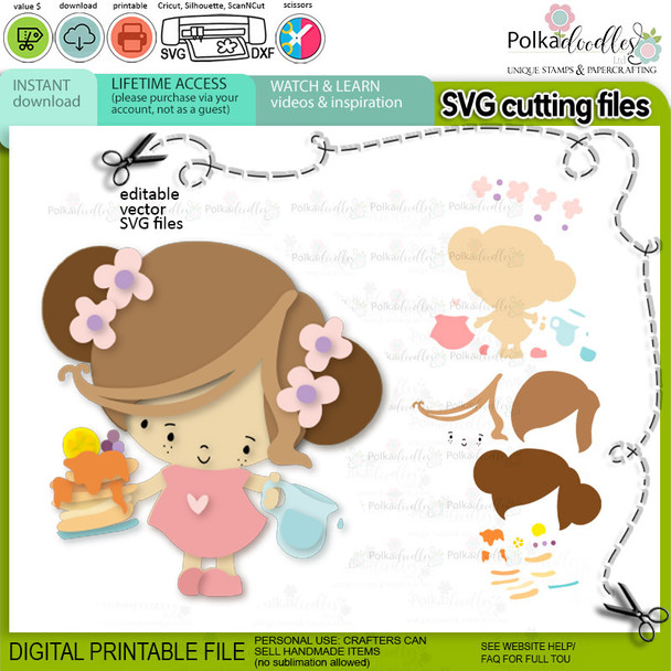 SVG cutting files - Pancake Waffle Time colour - cricut-silhouette-cutting-file-printable-digital-SVG-waffles-food-kitchen-colour-clipart-craft-card-making-scrapbook-sticker