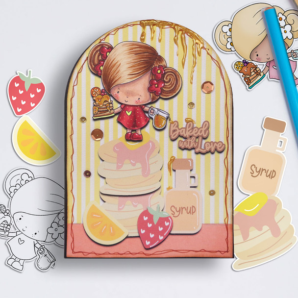 Pancake Time -Pancake-waffles-food-kitchen-printable-digital-stamp-cricut-silhouette-craft-card-making-scrapbook-sticker