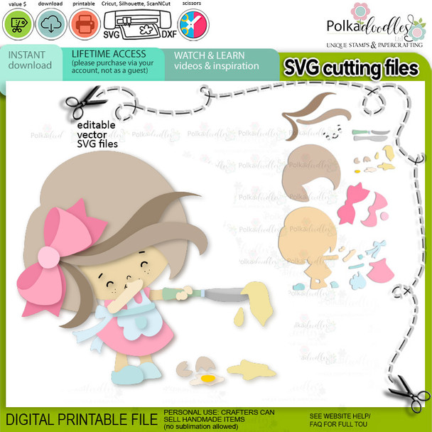 Pancakes and Waffles Cute girl Food and Drink digital stamps and SVG cutting files Big bundle - Pancake-waffles-food-kitchen-baking-printable-digital-stamp-svg-cutting-files-cricut-silhouette-craft-card-making-scrapbook-stickers