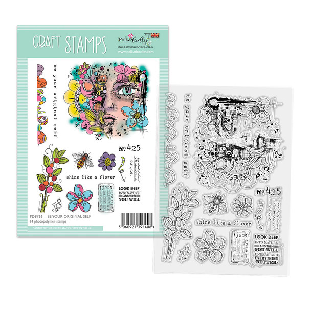 Be Your Original Self Clear Stamp for mixed media card making craft