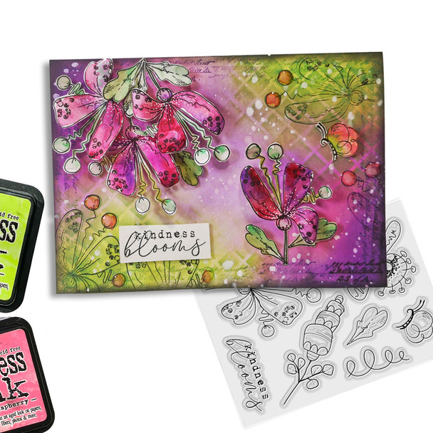 Kindness Blooms Clear Stamp for mixed media card making craft