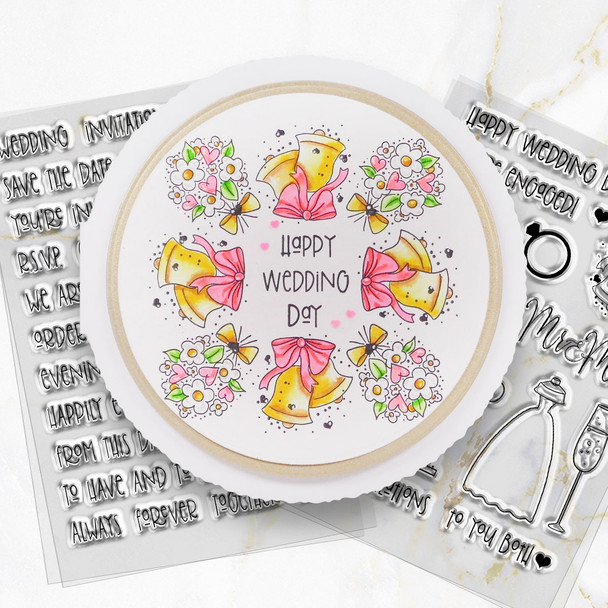 Tying the Knot  Wedding engagement stationery clear craft stamps for weddings, engagements, anniversaries and romantic occasions