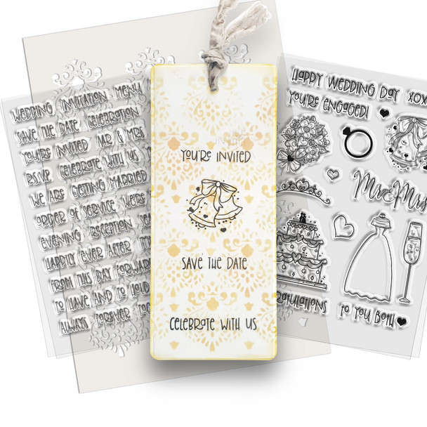 Tying the Knot  Wedding engagement stationery clear craft stamps for weddings, engagements, anniversaries and romantic occasions