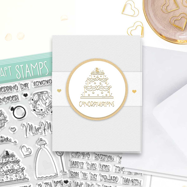 Tying the Knot  Wedding engagement stationery clear craft stamps for weddings, engagements, anniversaries and romantic occasions