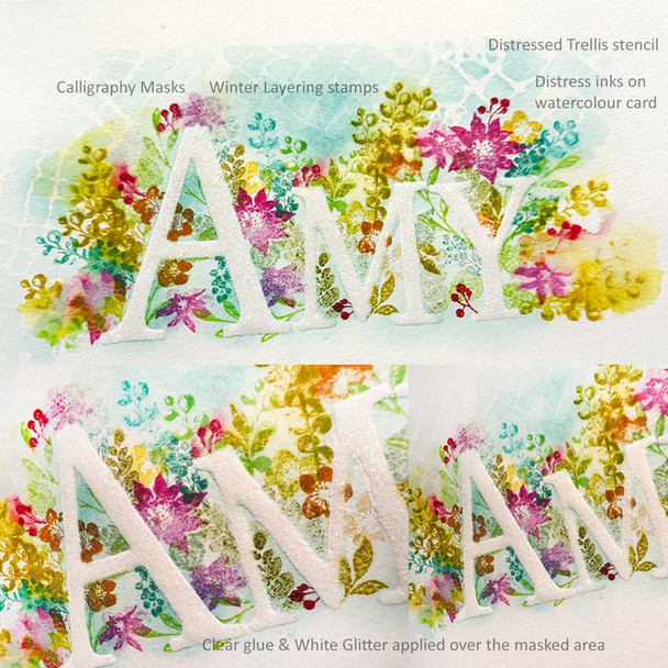 SV4000 Alphabet Calligraphy Masks - repositionable Stamp and Stencil masks