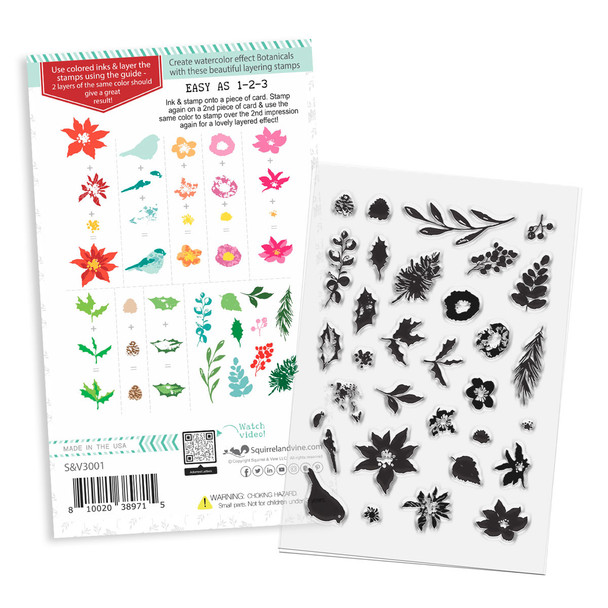 Winter Botanicals Layering Card making Craft clear Stamps