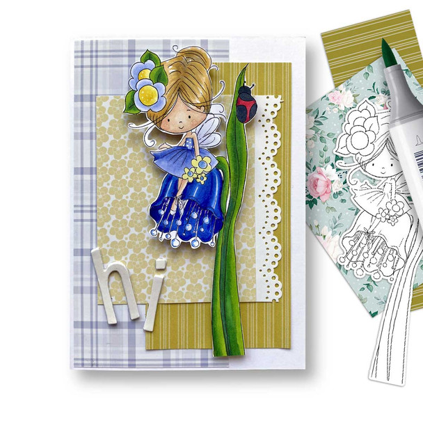 Bluebell Flower Fairy Winnie Daisy printable clipart, card making crafts scrapbooking sticker.