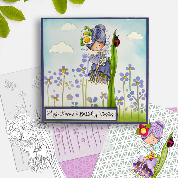 Bluebell Flower Fairy Winnie Daisy printable clipart, card making crafts scrapbooking sticker.