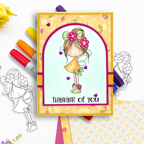 Hello Fairy Winnie Daisy printable precoloured clipart card making crafts scrapbooking sticker with SVG print and cut outline