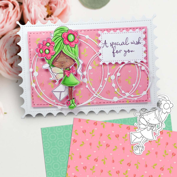 Message Letter Fairy Winnie Daisy printable precoloured clipart card making crafts scrapbooking sticker with SVG print and cut outline