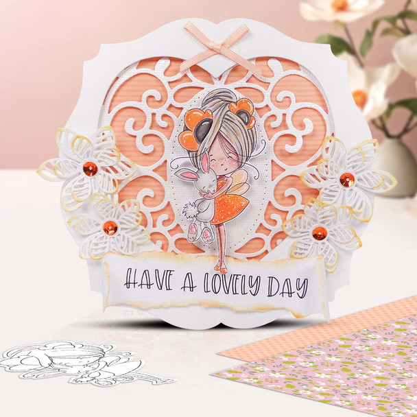 Bunny Rabbit friend Fairy Winnie Daisy printable precoloured clipart card making crafts scrapbooking sticker with SVG print and cut outline