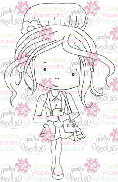 Phone/Texting girl digital stamp download