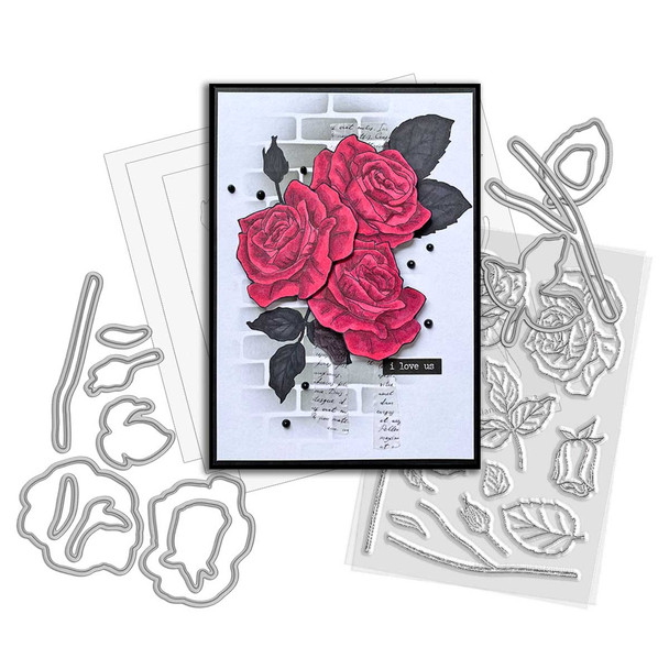 Radiant Roses Colour & Create Layering Stencils for Card making Crafts