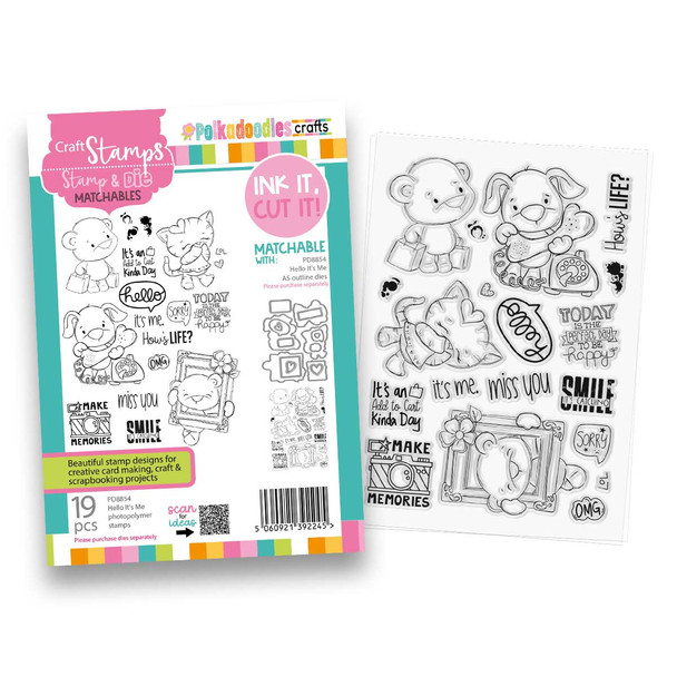 Hello It's Me large A5/6 x 8" Stamps for card making, craft, scrapbooking.
