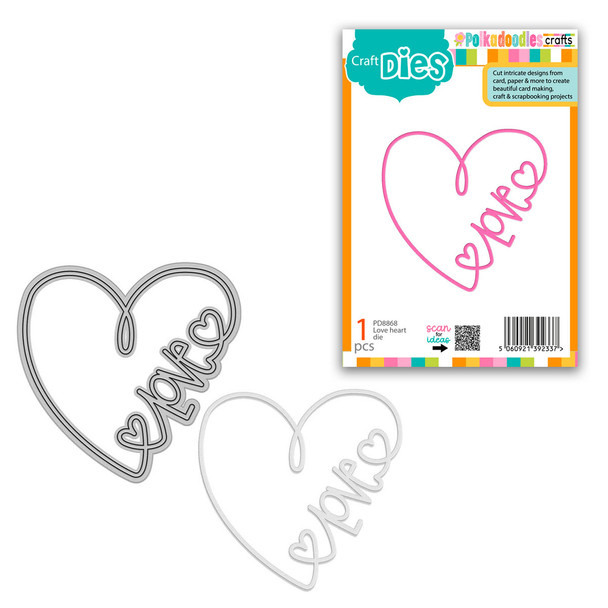Love Heart die for card making, craft, scrapbooking