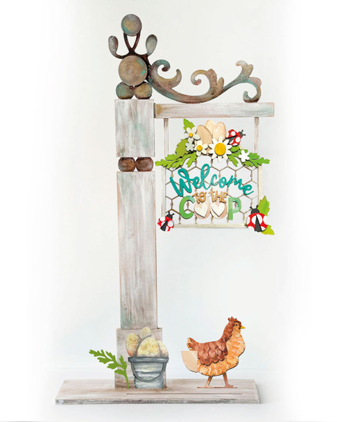Welcome to the Coop chicken plaque/sign - MDF DIY kit, Card Making, Craft,  Scrapbooking
