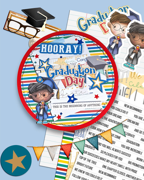 Graduation school student Sentiments Quotes - Digital Stamp and Printable Clipart Pack for Card Making, Scrapbooking and Junk Journaling.