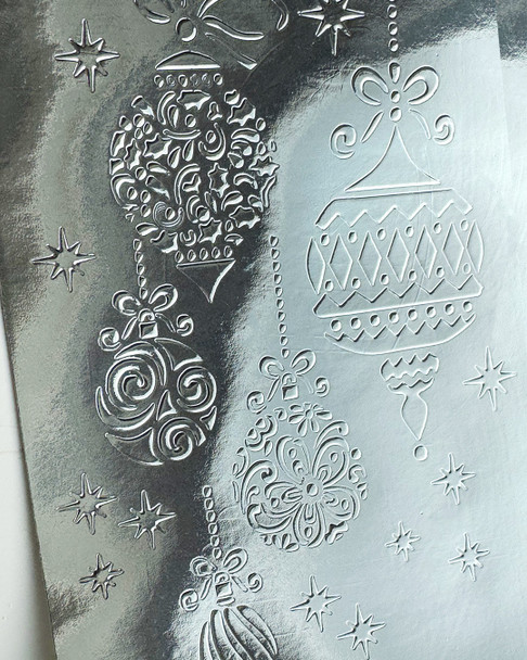 Beautiful Baubles A5/6 x 8" Emboss-ink Stencil - card making, crafts, scrapbooking.