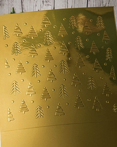 Cute Christmas Trees 6 x 6" Emboss-ink Stencil - card making, crafts, scrapbooking.