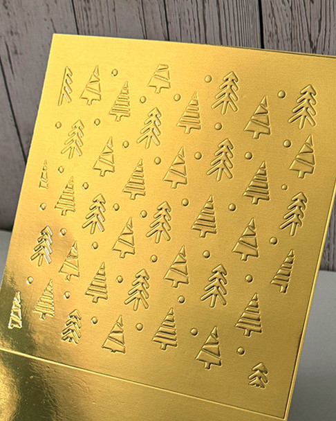 Cute Christmas Trees 6 x 6" Emboss-ink Stencil - card making, crafts, scrapbooking.