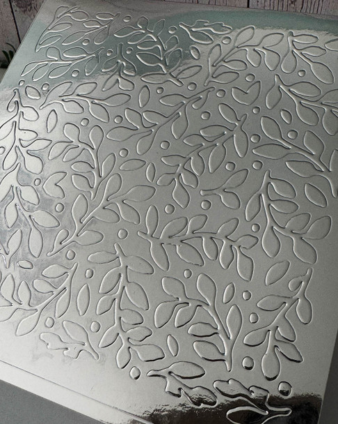 Pretty Berry background 6 x 6" Emboss-ink Stencil - card making, crafts, scrapbooking.