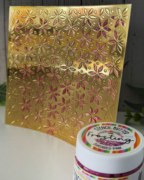 Poinsettia Dot 2 layering stencils 6 x 6" Emboss-ink Stencil - card making, crafts, scrapbooking.