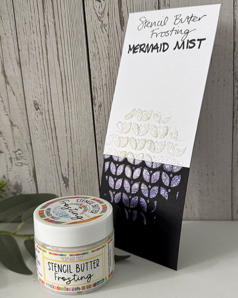 Stencil Butter Frosting texture paste. Mermaid Mist- card making, crafts, scrapbooking.