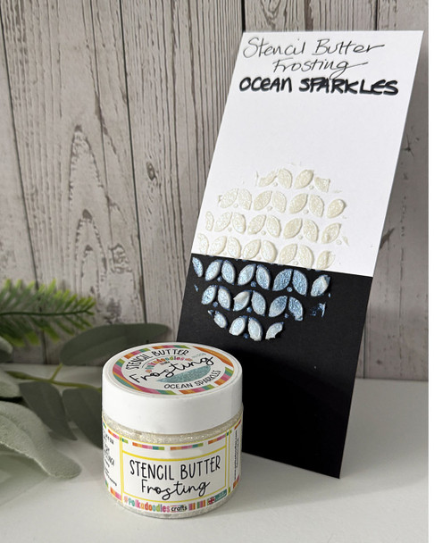 Stencil Butter Frosting texture paste. Ocean Sparkles - card making, crafts, scrapbooking Stencil Butter Frosting texture paste. Ocean Sparkles - card making, crafts, scrapbooking