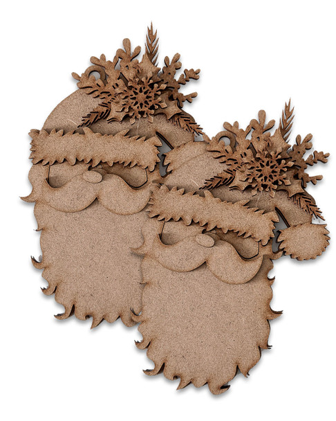 2 x Santa Claus Layered Ornaments/baubles1 - MDF wood blanks, plaques and decorations for card making, crafts, scrapbooking