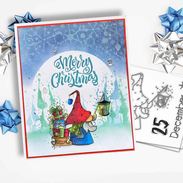 Gnome Fun 4 clear stamps bundle - for card making, crafts, scrapbooking