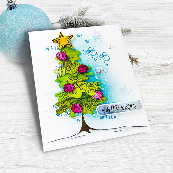 Deck the Halls 4 clear stamps bundle - for card making, crafts, scrapbooking.