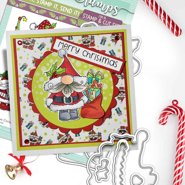 Gnome Tis the Season Christmas stamp bundle – 3 clear stamp sets for card making, crafts and scrapbooking.