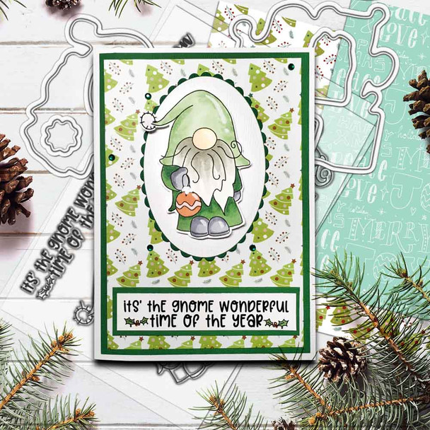 Gnome Tis the Season Christmas stamp bundle – 3 clear stamp sets for card making, crafts and scrapbooking.
