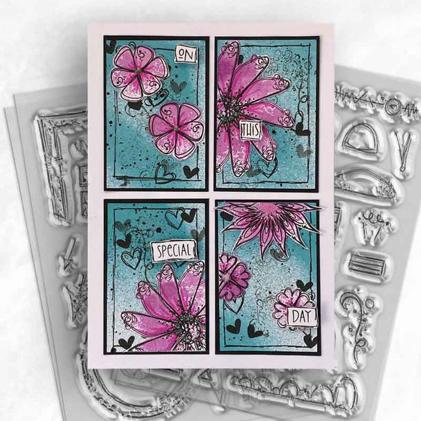 Rainbows Stamp Soup bundle - clear stamps card making, craft, mixed media