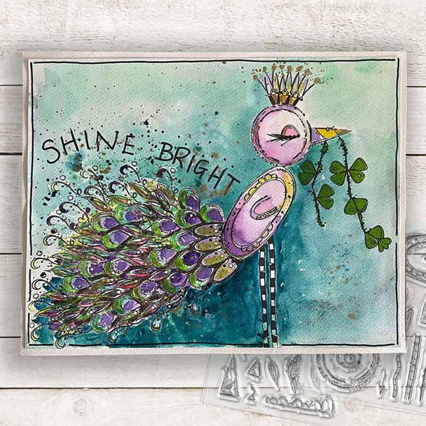 Rainbows Stamp Soup bundle - clear stamps card making, craft, mixed media