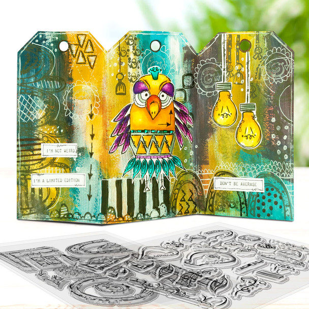 Rainbows Stamp Soup bundle - clear stamps card making, craft, mixed media