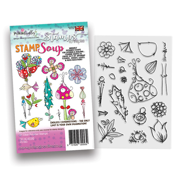 Circling Around  Stamp Soup -  clear stamps craft, card making, mixed media