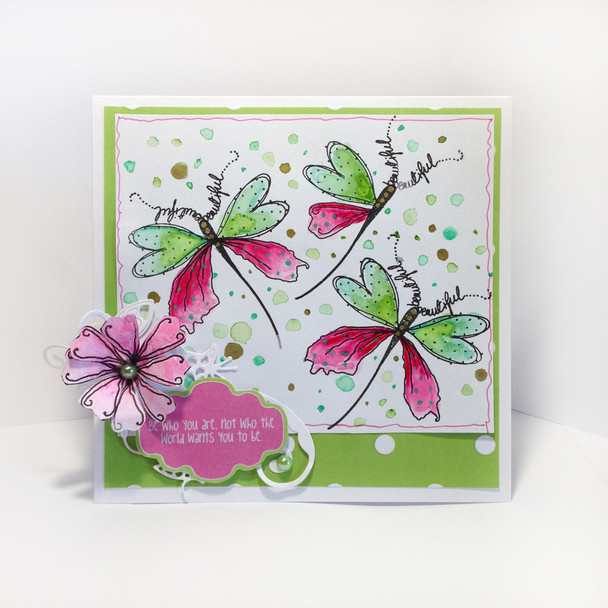 Lemonade Fizz  Stamp Soup - clear stamps, craft, card making, mixed media