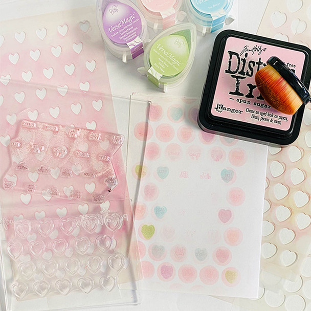 Love Heart craft stencil  - 4 X 8"