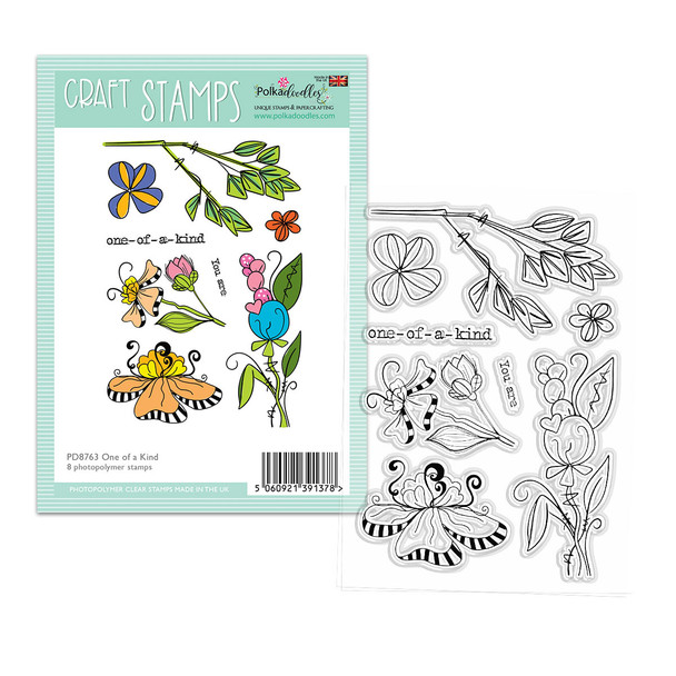 One of a Kind Flowers clear stamps bundle - card making craft, mixed media