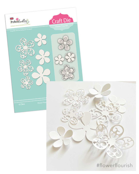 Pretty Flower Flourish card making crafting cutter die set