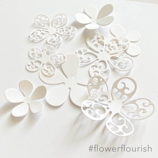 Pretty Flower Flourish card making crafting cutter die set