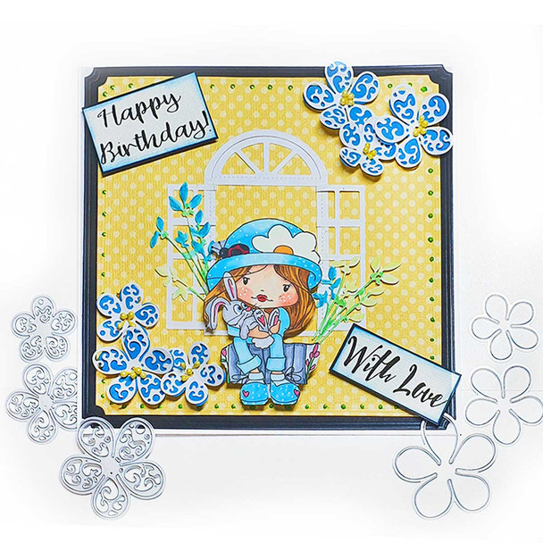 Pretty Flower Flourish card making crafting cutter die set