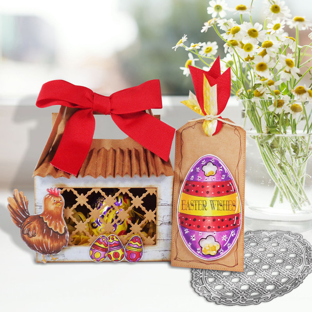 Oval Trellis craft card making Die cutter