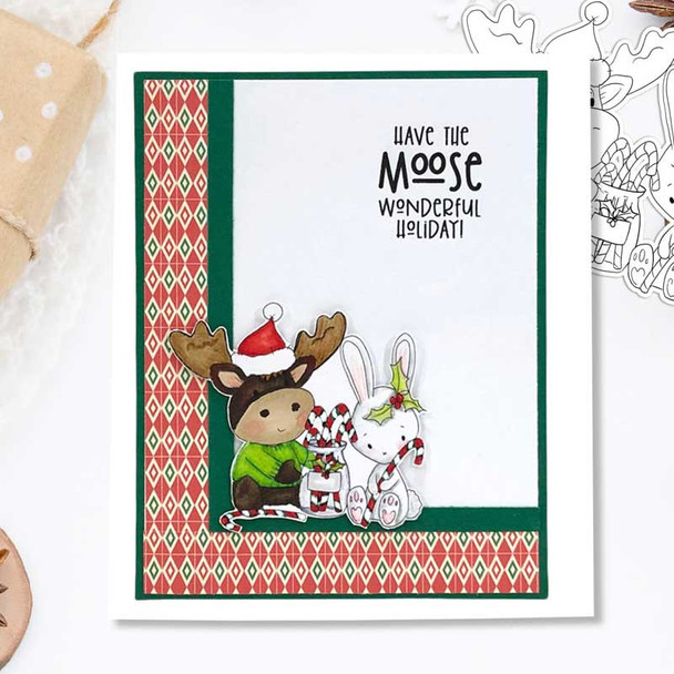 Elvis Wesley Christmas Moose - Limited Edition printable USB collection for card making and crafts, cute printable stamps, clipart printable planner sticker